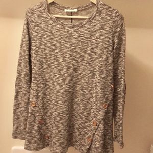 Soft Grey Sweater with Elbow Pads | Size S
